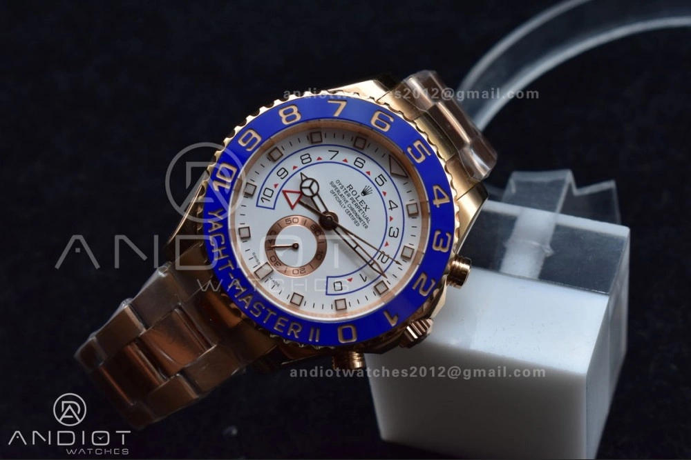 YachtMaster II 116685 RG Blue Ceramic GMF 1:1 Best Edition on RG Bracelet A TopPick 1223
