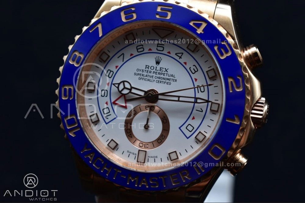 YachtMaster II 116685 RG Blue Ceramic GMF 1:1 Best Edition on RG Bracelet A TopPick 1223