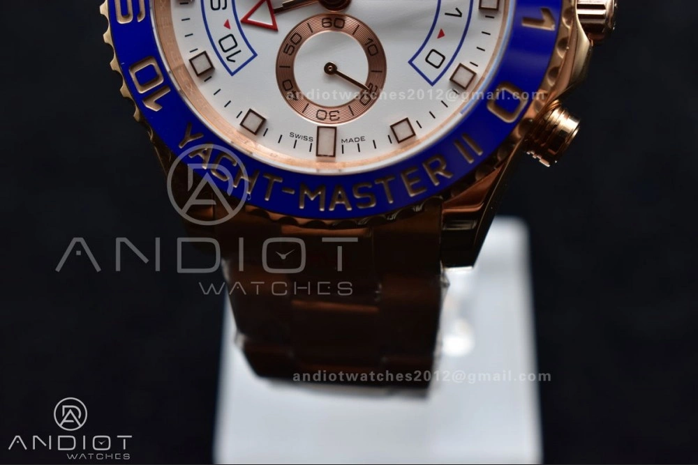YachtMaster II 116685 RG Blue Ceramic GMF 1:1 Best Edition on RG Bracelet A TopPick 1223