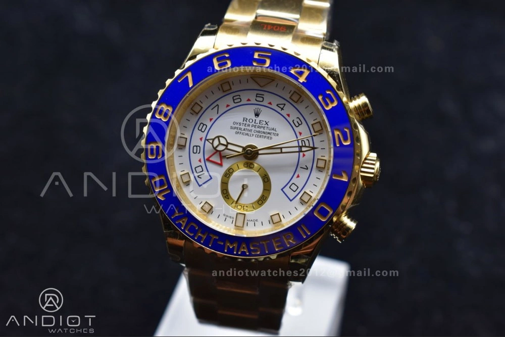 Comfortable YachtMaster II 116688 YG KF 1:1 Best Edition White Dial on YG Bracelet A 1218