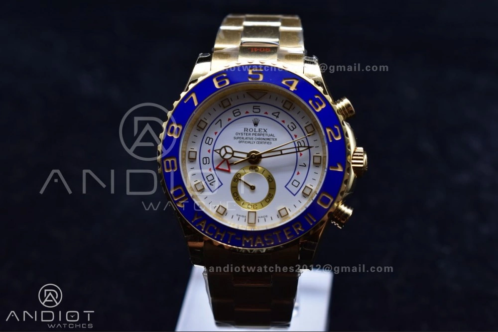Comfortable YachtMaster II 116688 YG KF 1:1 Best Edition White Dial on YG Bracelet A 1218