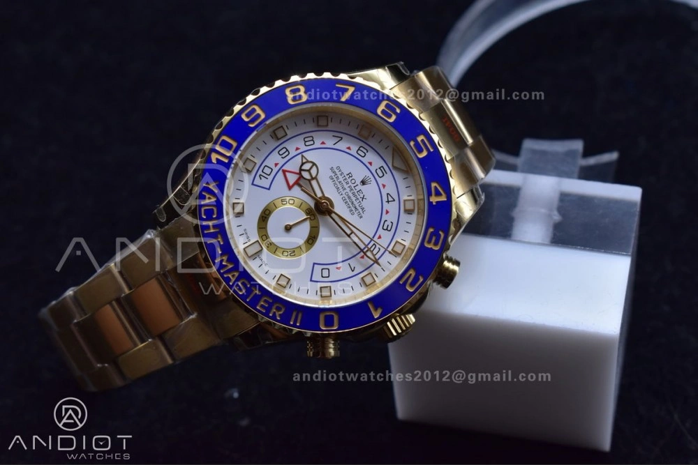 Comfortable YachtMaster II 116688 YG KF 1:1 Best Edition White Dial on YG Bracelet A 1218