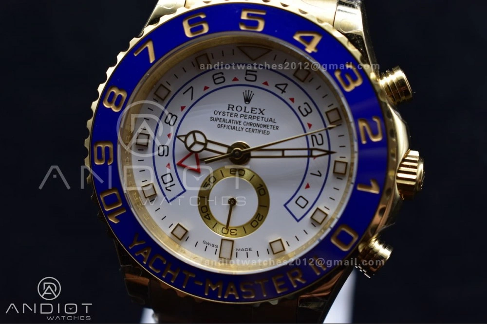 Comfortable YachtMaster II 116688 YG KF 1:1 Best Edition White Dial on YG Bracelet A 1218