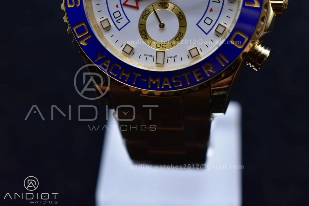 Comfortable YachtMaster II 116688 YG KF 1:1 Best Edition White Dial on YG Bracelet A 1218