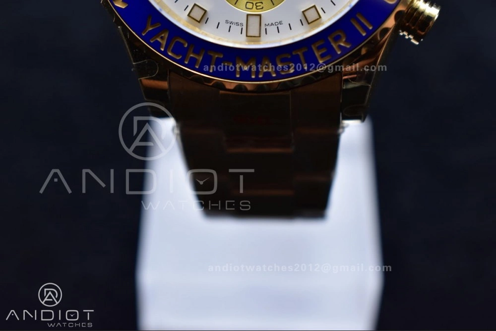 Comfortable YachtMaster II 116688 YG KF 1:1 Best Edition White Dial on YG Bracelet A 1218